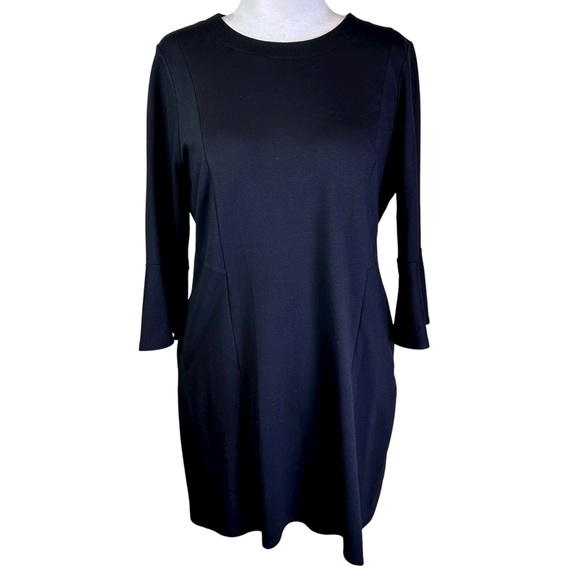 J. Jill Dresses & Skirts - J. Jill Black Ponte 3/4 Sleeve Dress Size L Petite